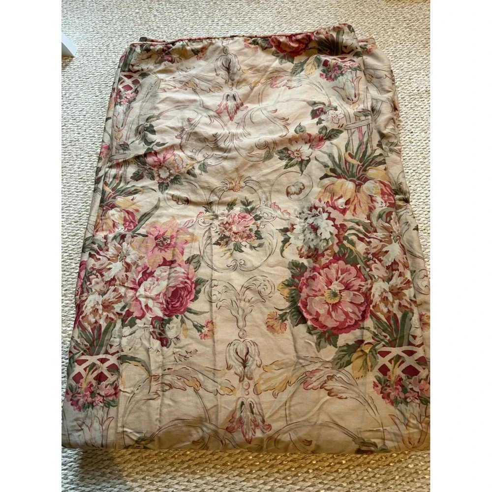 Vintage Ralph Lauren guinevere Floral Duvet Cover Full Queen Pink Rose cottage